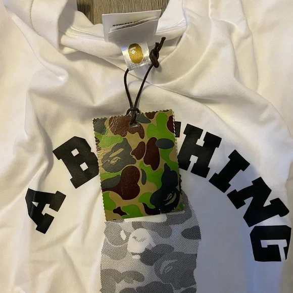 A Bathing Ape Bape White Short Sleeve Shirt - Picture 7 of 7